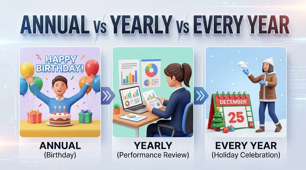 Annual Vs Yearly Vs Every Year: What Is the Difference & Which Is Correct?