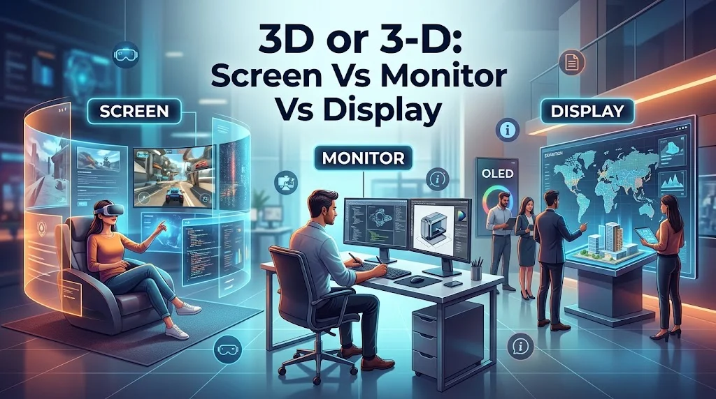 Screen Vs Monitor Vs Display: What Is the Difference & Which Is Correct?